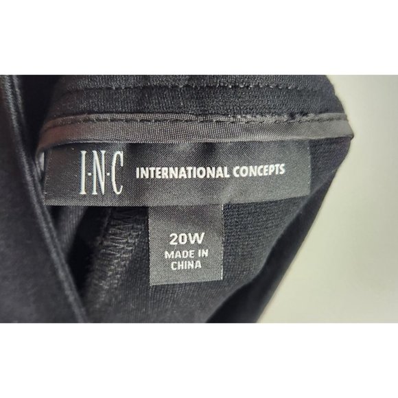 INC International Concepts Sz. 20W Black Boot Leg Split Hem Belted Pants NWT - Picture 9 of 9